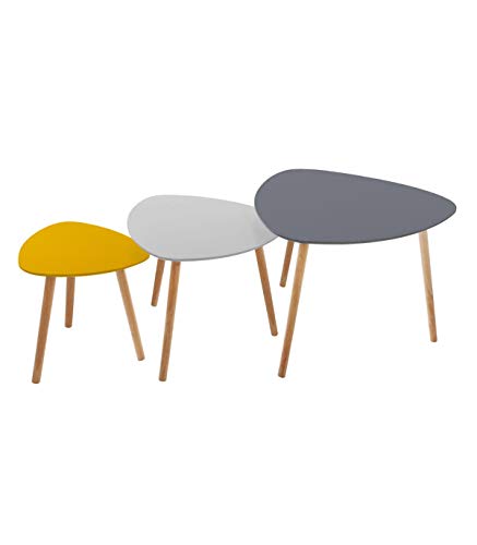 Atmosphera-Lot-de-3-Tables--caf-gigognes-Style-scandinave-3-Coloris-diffrents-Gris-Fonc-Gris-Clair-et-Moutarde-0