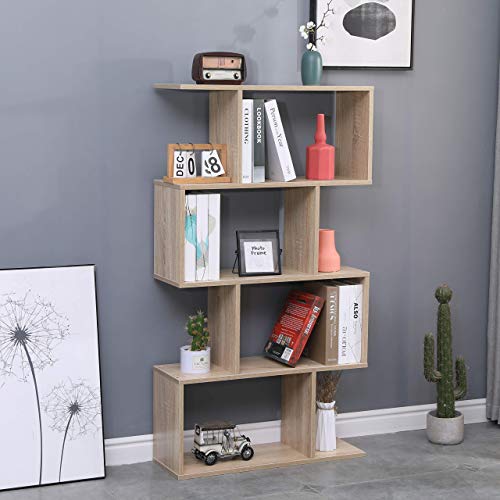 Etnicart-Bibliothque-tagre-de-couleur-chne-bureau-moderne-contemporaine-double-face-sparation-en-bois-pour-maison-70-x-235-x-1275-autoportante-tagres-cubes-muraux-design-entre-de-sjour-0-0