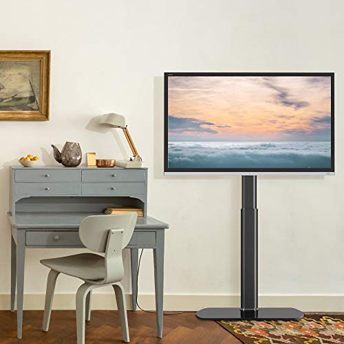 RFIVER-Pied-TV-Support-pour-Tlviseur-de-27--55-Pouce-Ecran-LED-LCD-Plasma-Jusqu--35kg-Meuble-TV-Pivotant--60-Degrs-Hauteur-Rglable-Gestion-des-Cables-0-1