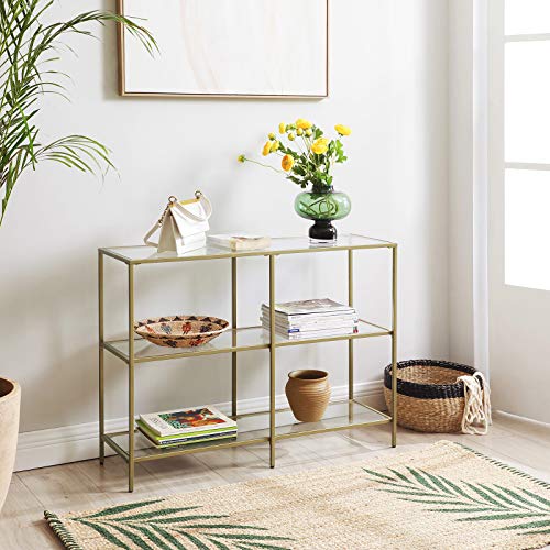 VASAGLE-Table-console-Table-dentre-Bout-de-canap--3-niveaux-en-verre-tremp-tagre-de-rangement-moderne-robuste-facile--monter-pour-salon-chambre-cuisine-Dor-LGT27G-0-2