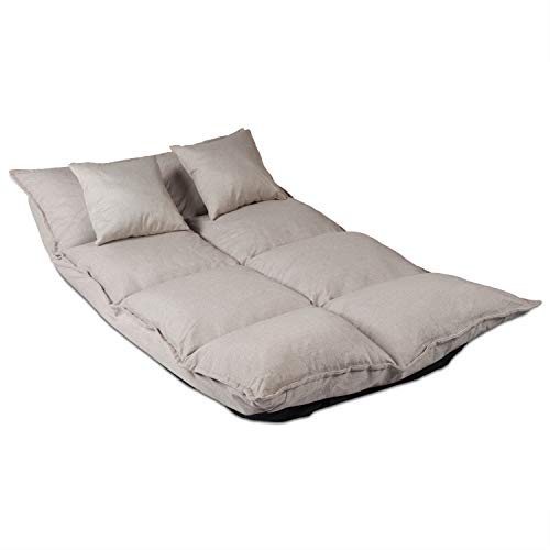 Ribelli-Canap-Japonais-Fauteuil-Bas-sans-Pieds-Hikui-Canap-de-Sol-CrmeGris-Couleurcrme-excutionCanap-0-0