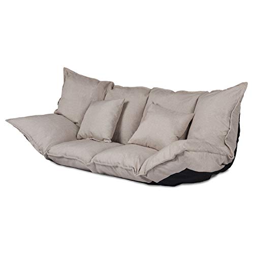 Ribelli-Canap-Japonais-Fauteuil-Bas-sans-Pieds-Hikui-Canap-de-Sol-CrmeGris-Couleurcrme-excutionCanap-0