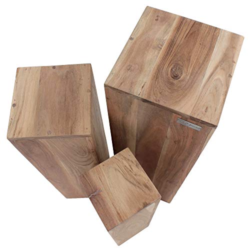 WOMO-DESIGN-Tables-Gigognes-Set-3-Colonnes-Dcoratives-Bois-Massif-Acacia-657585cm-Support-de-Fleurs-Table-Basse-Table-dAppoint-pour-Dcoration-de-Maison-Colonnes-Pidestaux-Mobilier-Salon-0-1