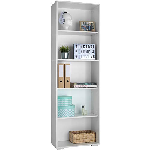 TecTake-800842-Bibliothque-avec-5-tagres-en-Bois-MDF-Meuble-de-Rangement-pour-Salon-Bureau-Chambre-Cuisine--Diverses-Couleurs-0-2