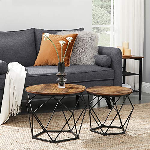 VASAGLE-Tables-basses-lot-de-2-Tables-dappoint-Tables-de-salon-Bouts-de-canap-cadre-en-acier-robuste-pour-salon-chambre-style-industriel-Marron-Rustique-et-Noir-LET040B01-0-0