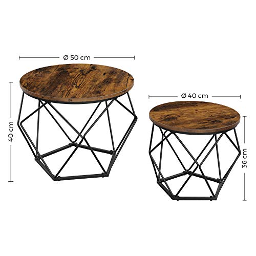 VASAGLE-Tables-basses-lot-de-2-Tables-dappoint-Tables-de-salon-Bouts-de-canap-cadre-en-acier-robuste-pour-salon-chambre-style-industriel-Marron-Rustique-et-Noir-LET040B01-0-1