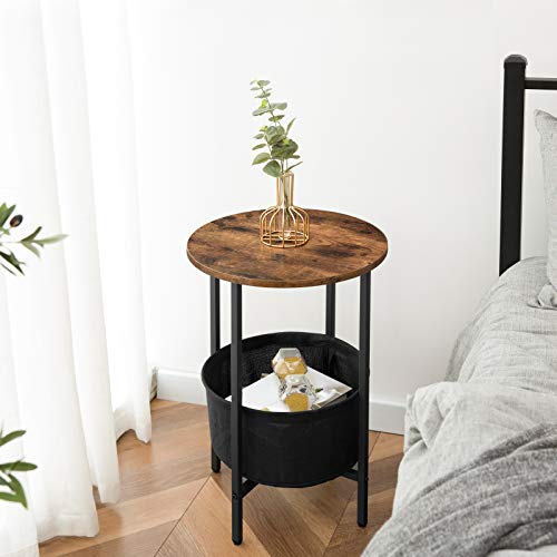 HOOBRO-Table-dAppoint-Ronde-Bout-de-Canap-Table-de-Chevet-avec-Panier-de-Rangement-Amovible-Couleur-Boise-pour-Petits-Espaces-Salon-Chambre-Montage-Facile-Marron-Rustique-EBF63BZ01-0-1