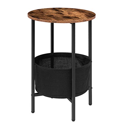 HOOBRO-Table-dAppoint-Ronde-Bout-de-Canap-Table-de-Chevet-avec-Panier-de-Rangement-Amovible-Couleur-Boise-pour-Petits-Espaces-Salon-Chambre-Montage-Facile-Marron-Rustique-EBF63BZ01-0