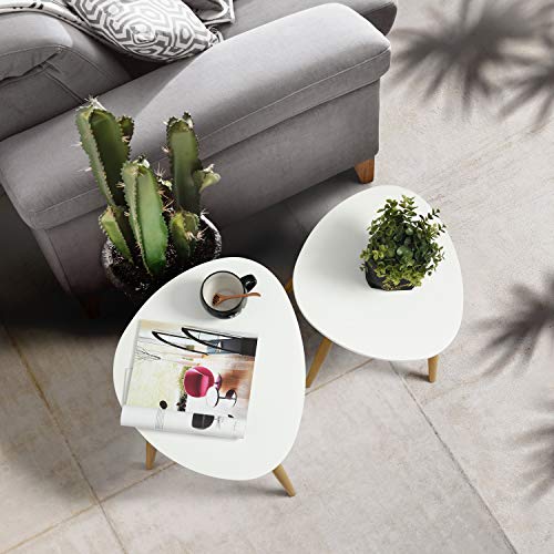 MEUBLE-COSY-Lot-de-2-Tables-Basses-Tables-Gigognes-Vintage-Table-dappoint-Table-Dextrmit-avec-Pied-en-Mtal-avec-Finition-Chne-0-1