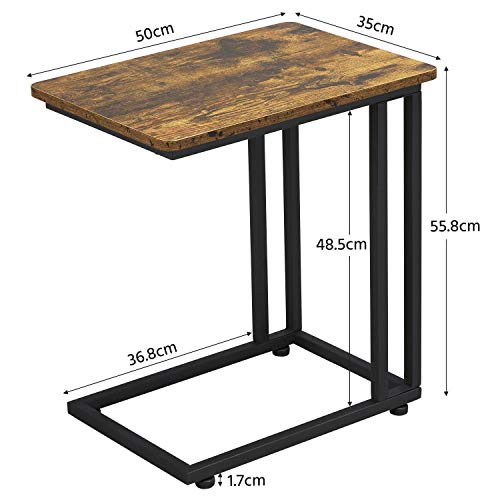 Yaheetech-Lot-de-2-Tables-dappoint-Vintage-Bout-de-Canap-Roulettes-Verrouillable-50-x-35-x-595-cm-Industrielle-Petite-Table-Desserte-Mobile-Salon-Chambre-Bureau-0-1
