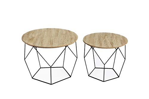 LIFA-LIVING-Table-Gigogne-Bois-et-Metal-Ronde-Table-Basse-Design-Bois-en-Lot-de-2-Petite-Table-Basse-Gigogne-Scandinave-Tables-dAppoint-pour-Salon-0-0