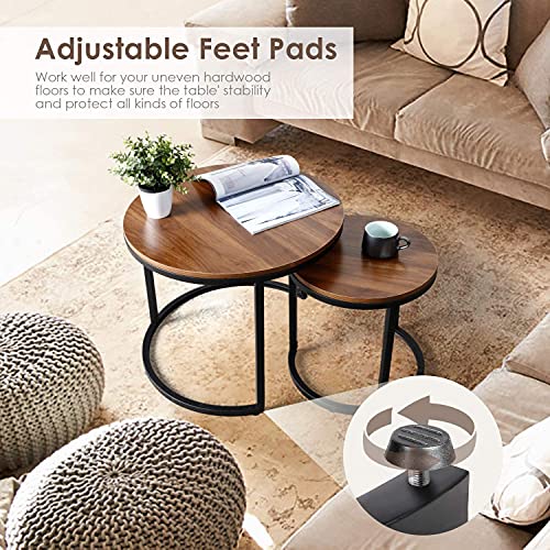 Tables-Basse-Tables-Basses-RondeTables-Basse-Salon-avec-Accents-en-Bois-et-Cadre-en-mtal-Robuste-Assemblage-Facile-0-0