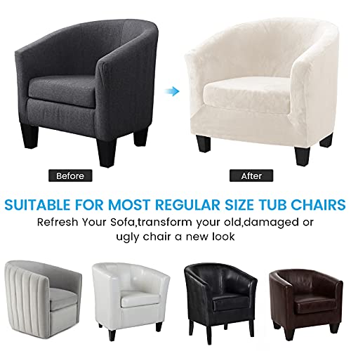 Topchances-Velours-Housse-de-Fauteuil-Club-2-Pices-Housse-de-Fauteuil-Extensible-Jacquard-Housse-Fauteuil-Salon-Cabriolet-Tub-Chair-avec-Housse-de-Coussin-0-2