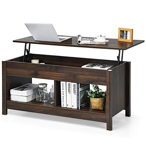 COSTWAY-Table-Basse-avec-Plateau-Relevable-et-Espace-de-Rangement-Cach-avec-Etagre-Infrieur-de-Rangement-Ideal-pour-Salon-109-x-475-x-50-cm-0
