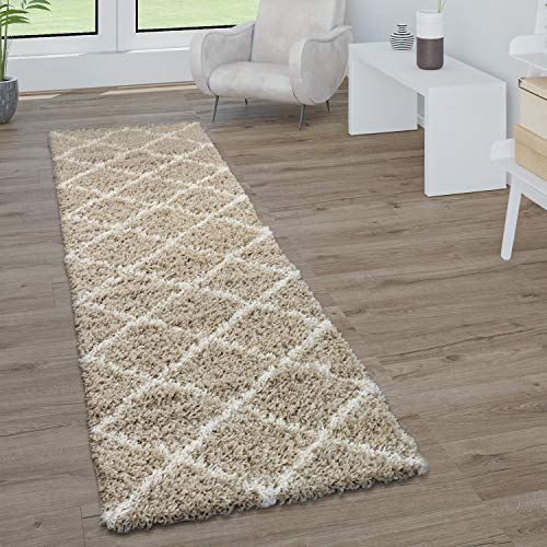 Paco-Home-Tapis--Poils-Longs-Shaggy-Doux-Salon-Style-Scandinave-avec-Motif-Losanges-0