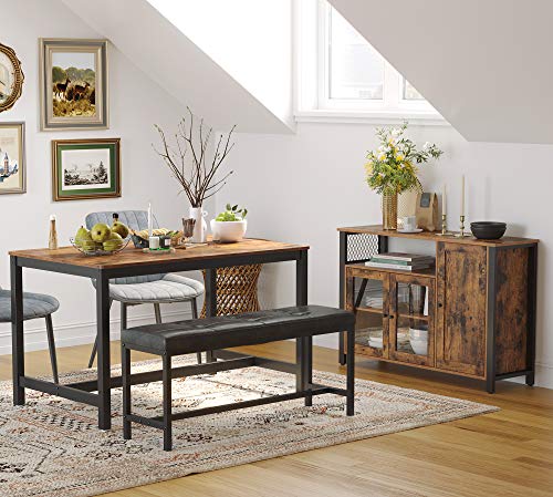 VASAGLE-Meuble-de-Rangement-Buffet-avec-Placard-3-Portes-pour-Salle--Manger-Salon-Cuisine-110-x-33-x-75-cm-Style-Industriel-Marron-Rustique-et-Noir-LSC096B01-0-2