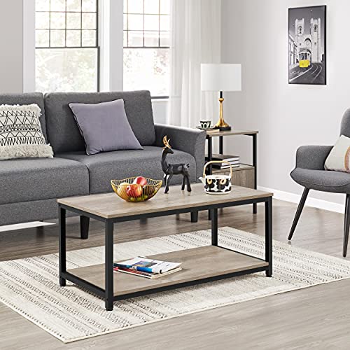 Yaheetech-Table-Basse-de-Salon-avec-Etagre-Table-de-Salon-Table-Basse-Moderne-en-Bois-Structure-en-Mtal-Dsign-Industriel-Pieds-rglables-Bout-de-Canap-0-0
