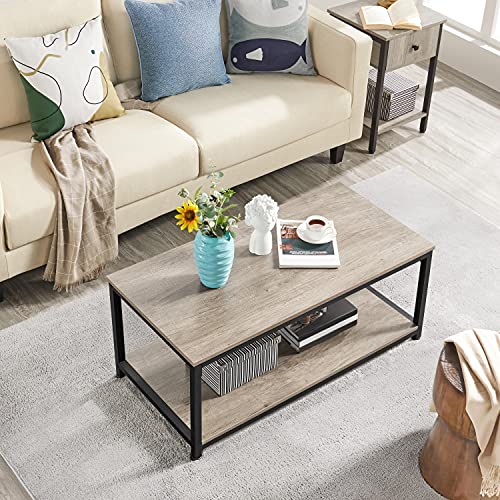 Yaheetech-Table-Basse-de-Salon-avec-Etagre-Table-de-Salon-Table-Basse-Moderne-en-Bois-Structure-en-Mtal-Dsign-Industriel-Pieds-rglables-Bout-de-Canap-0-1