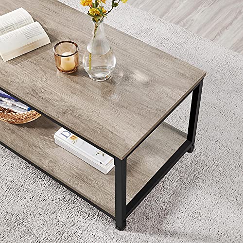 Yaheetech-Table-Basse-de-Salon-avec-Etagre-Table-de-Salon-Table-Basse-Moderne-en-Bois-Structure-en-Mtal-Dsign-Industriel-Pieds-rglables-Bout-de-Canap-0-2