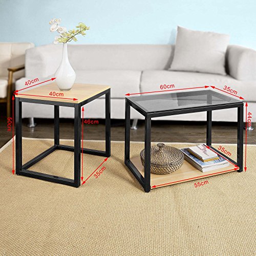SoBuy-FBT35-Sch-Lot-de-2-Tables-Basses-Gigognes-Tables-de-Salon-Set-de-2-Tables-dappoint-Empilables-0-2