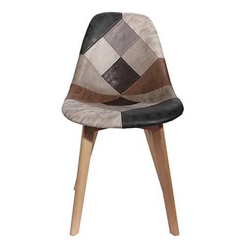 THE-HOME-DECO-FACTORY-HD6137-Lot-De-2-Chaises-Salon-Salle-A-Manger-Patchwork-Multicolore-Bois-PU-Scandinave-Polyurthane-46x85x55-cm-0-1