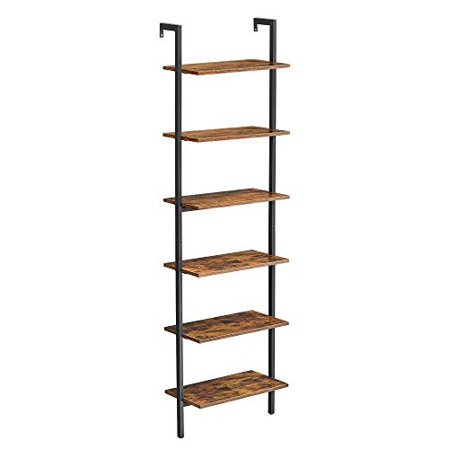 VASAGLE-tagre-chelle-Bibliothque-6-Niveaux-Meuble-Rangement-Livres-dcorations-pour-Salon-Bureau-Chambre-60-x-30-x-2048-cm-Style-Industriel-Marron-Rustique-et-Noir-LLS103B01-0