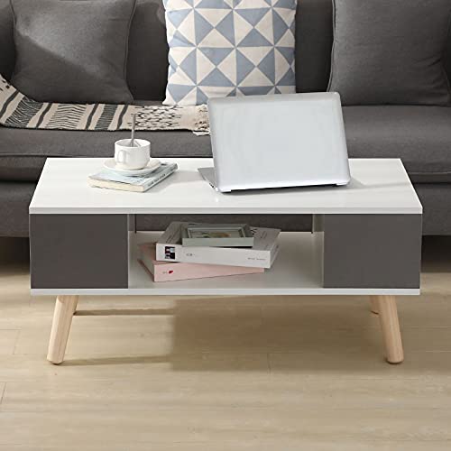 Willonin-Table-Basse-Table-Basse--Ouverture-Latrale-Table-Dappoint-Double-Rangement-avec-4-Pieds-Anti-Rayures-90-45-39cm-0-2