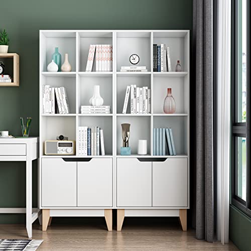 Bibliothque-Cube-avec-2-Portes-Armoire-tagre-Salon-Rangement-162x60x30cm-0-1