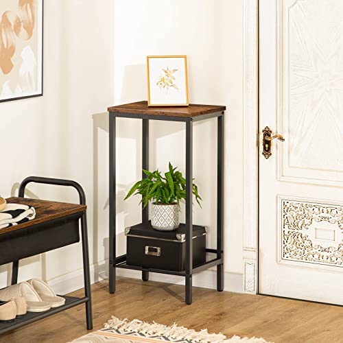 HOOBRO-Table-dAppoint-Table-de-Chevet-Table-Tlphone-avec-tagre-Grillage-Rglable-Bout-de-Canap-Fin-Table-pour-Lampe-Bureau-Couloir-38-x-28-x-735-cm-Style-Industriel-EBF03DH01-0-1