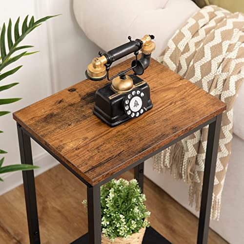 HOOBRO-Table-dAppoint-Table-de-Chevet-Table-Tlphone-avec-tagre-Grillage-Rglable-Bout-de-Canap-Fin-Table-pour-Lampe-Bureau-Couloir-38-x-28-x-735-cm-Style-Industriel-EBF03DH01-0-2