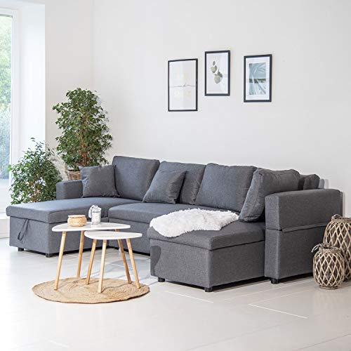 Happy-Garden-canap-panoramique-Convertible-Scott-4-Places-en-Tissu-Gris-chin-Canap-avec-mridiennes-et-Coffre-de-Rangement-0-0