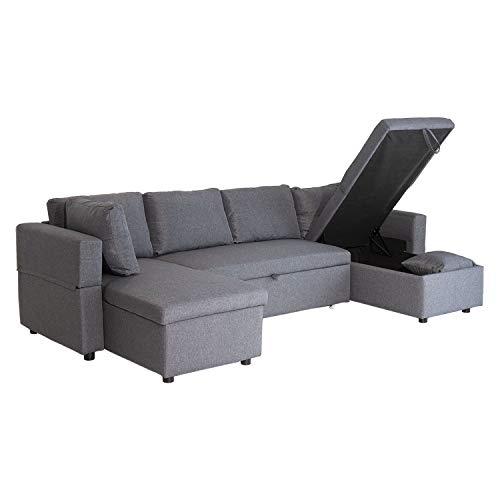 Happy-Garden-canap-panoramique-Convertible-Scott-4-Places-en-Tissu-Gris-chin-Canap-avec-mridiennes-et-Coffre-de-Rangement-0-1