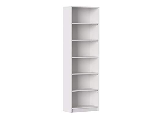 Iconic-Home-MIK-Bibliothque-avec-6-tagres-rglables-Panneau-de-particules-Blanc-60-x-30xh1905-cm-0