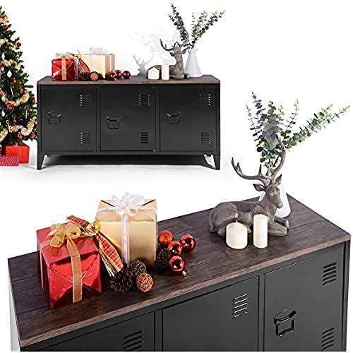 MEUBLE-COSY-Grand-Espace-Armoire-mtallique-Armoire-de-rangement-en-mtal--3-couches-3-Portes-Mtal-Meuble-de-Bureau-Armoire-Buffet-de-rangement-Meuble-Tlvision-0