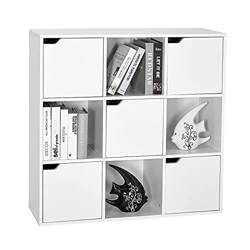 Meerveil-tagre-de-Rangement-9-Cubes-Bibliothque-en-Bois-Armoire-de-Rangement-Inclus-4-Cubes-Ouvertes-et-5-Cubes-avec-Portes-pour-Salon-Bureau-Style-Moderne-0-2