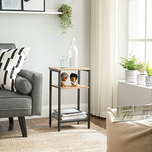VASAGLE-Lot-de-2-Tables-dappoint-Tables-de-Chevet-Bouts-de-canap-3-Niveaux-Structure-en-Acier-Robuste-pour-Salon-Chambre-Montage-Simple-Marron-Miel-et-Noir-LET201B15-0-0