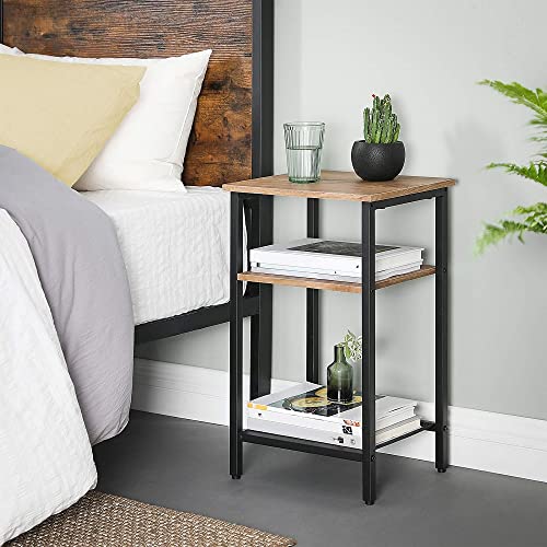 VASAGLE-Lot-de-2-Tables-dappoint-Tables-de-Chevet-Bouts-de-canap-3-Niveaux-Structure-en-Acier-Robuste-pour-Salon-Chambre-Montage-Simple-Marron-Miel-et-Noir-LET201B15-0-1