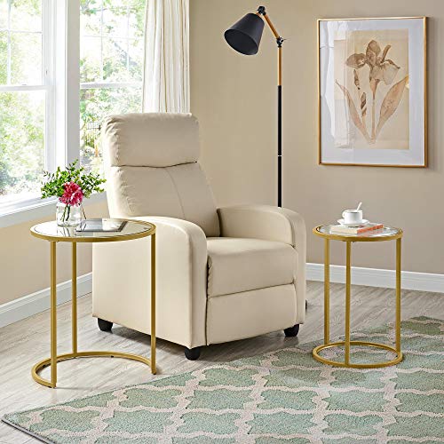 Yaheetech-Tables-Basses-Gigognes-Lot-de-2-Tables-de-Salon-Rondes-Bouts-de-canap-Table-dappoint-en-Verre-Tremp-Design-Moderne-en-Mtal-Dor-pour-Salon-Balcon-Chambre-495-x-495-x-59-cm-0-1