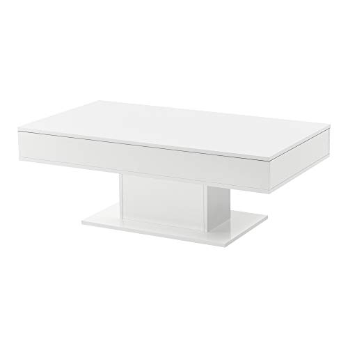 encasa-Table-Basse-de-Salon-Styl-avec-2-Espaces-de-Rangement-Intrieurs-Design-Panneau-de-Particules-40-x-110-x-60-cm-0-0
