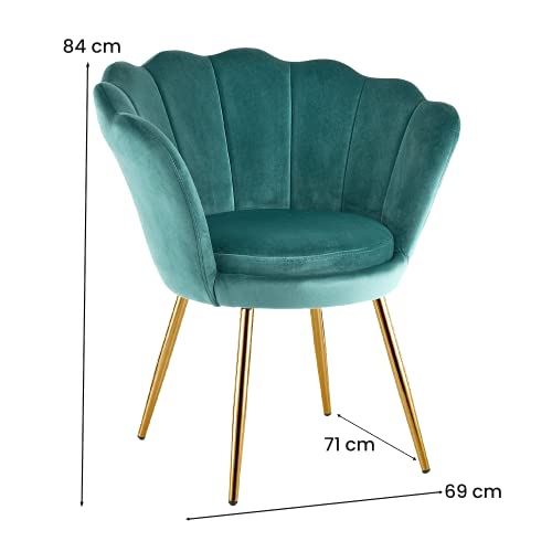 Baroni-Home-Fauteuil-Velours-rembourr-avec-Dossier-avec-Pieds-en-Or-Fauteuil-de-Salon-et-de-Chambre-Fauteuil-Relax-69-x-71-x-84-cm-0-0