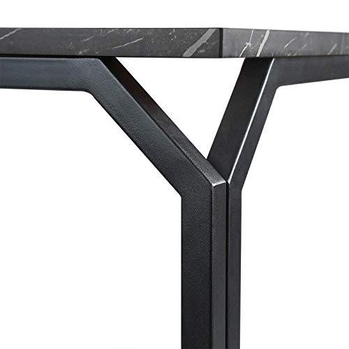 Cubiker-Table-dappoint-Bois-Bouts-de-Canap-avec-2-Etagres-Rangements-Tables-de-Chevet-Rustique-Vintage-Table-de-Nuit-pour-Salon-Chambre-Bureau-Couloir-Cadre-Mtal-NoirPlanches-Bois-Marbrure-0-2
