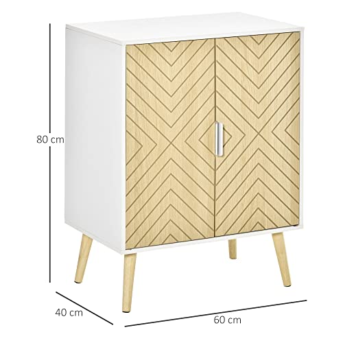 HOMCOM-Buffet-meuble-de-rangement-design-scandinave-2-portes-avec-tagre-dim-60L-x-40l-x-80H-cm-MDF-panneaux-particules-blanc-portes-motif-graphique-aspect-bois-clair-0-1