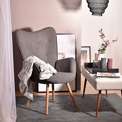 MEUBLE-COSY-Grand-Fauteuil-au-style-scandinave-avec-un-revtement-en-tissu-rose-0-1