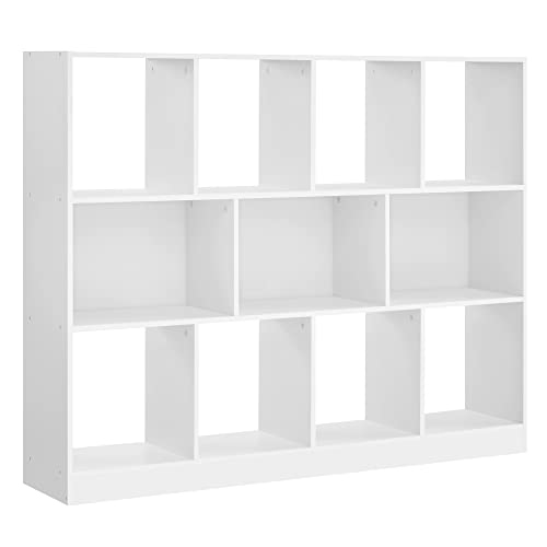 VASAGLE-Bibliothque-tagre-Rangement-Meuble-pour-Dossier-avec-8-Casiers-Ouvers-et-3-Compartiments-pour-Bureau-Chambre-Salon-Blanc-LBC054T14-0