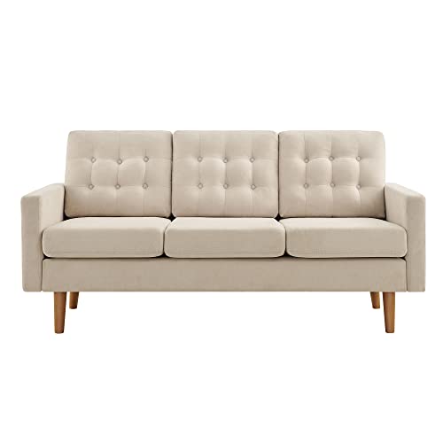 VASAGLE-Canap-Salon-Sofa-Rembourr-Moderne-Surface-Douce-pour-Petit-Espace-Dortoir-Cadre-et-Pieds-en-Bois-Massif-0