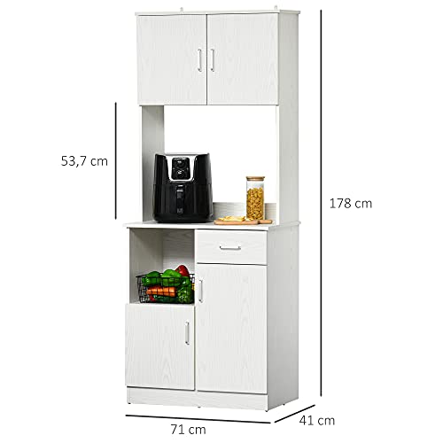 HOMCOM-Armoire-de-cuisine-multi-rangements-4-portes-1-tiroirs-tagre-grand-plateau-71-x-41-x-178-cm-MDF-blanc-0-1