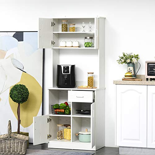 HOMCOM-Armoire-de-cuisine-multi-rangements-4-portes-1-tiroirs-tagre-grand-plateau-71-x-41-x-178-cm-MDF-blanc-0-2