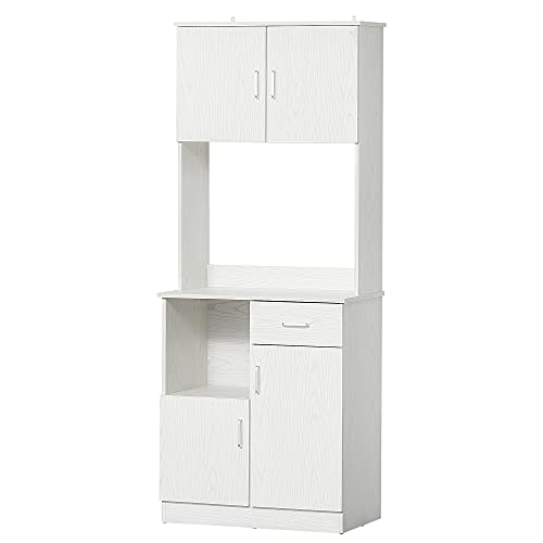 HOMCOM-Armoire-de-cuisine-multi-rangements-4-portes-1-tiroirs-tagre-grand-plateau-71-x-41-x-178-cm-MDF-blanc-0