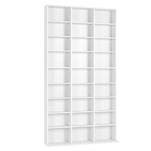 Support-CD-Rglable-en-Hauteur-tagre-DVD-190cm-Bibliothque-Systme-dtagre-Sparateur-de-Pice-avec-27-Compartiments-0