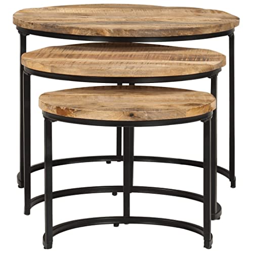 vidaXL-Bois-de-Manguier-Brut-Tables-Gigognes-3-pcs-Tables-Basses-Tables-dAppoint-Bouts-de-Canap-Tables-de-Salon-Salle-de-Sjour-Maison-Intrieur-0-0
